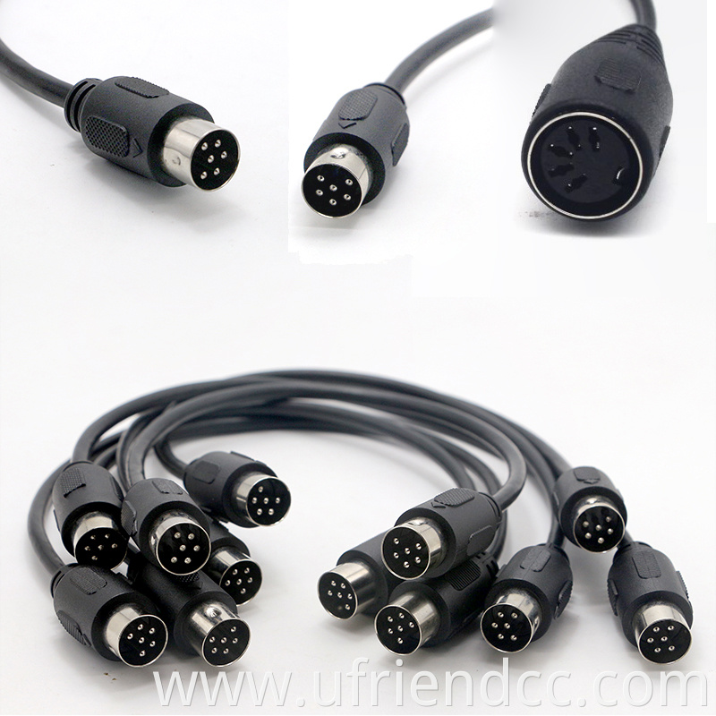 13 pin midi din cable factory customized MIDI din 5pin 6pin 7pin 8pin cable